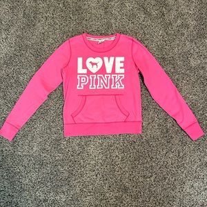 Pink Victoria Secret Crew Neck Pink Sweat Shirt!